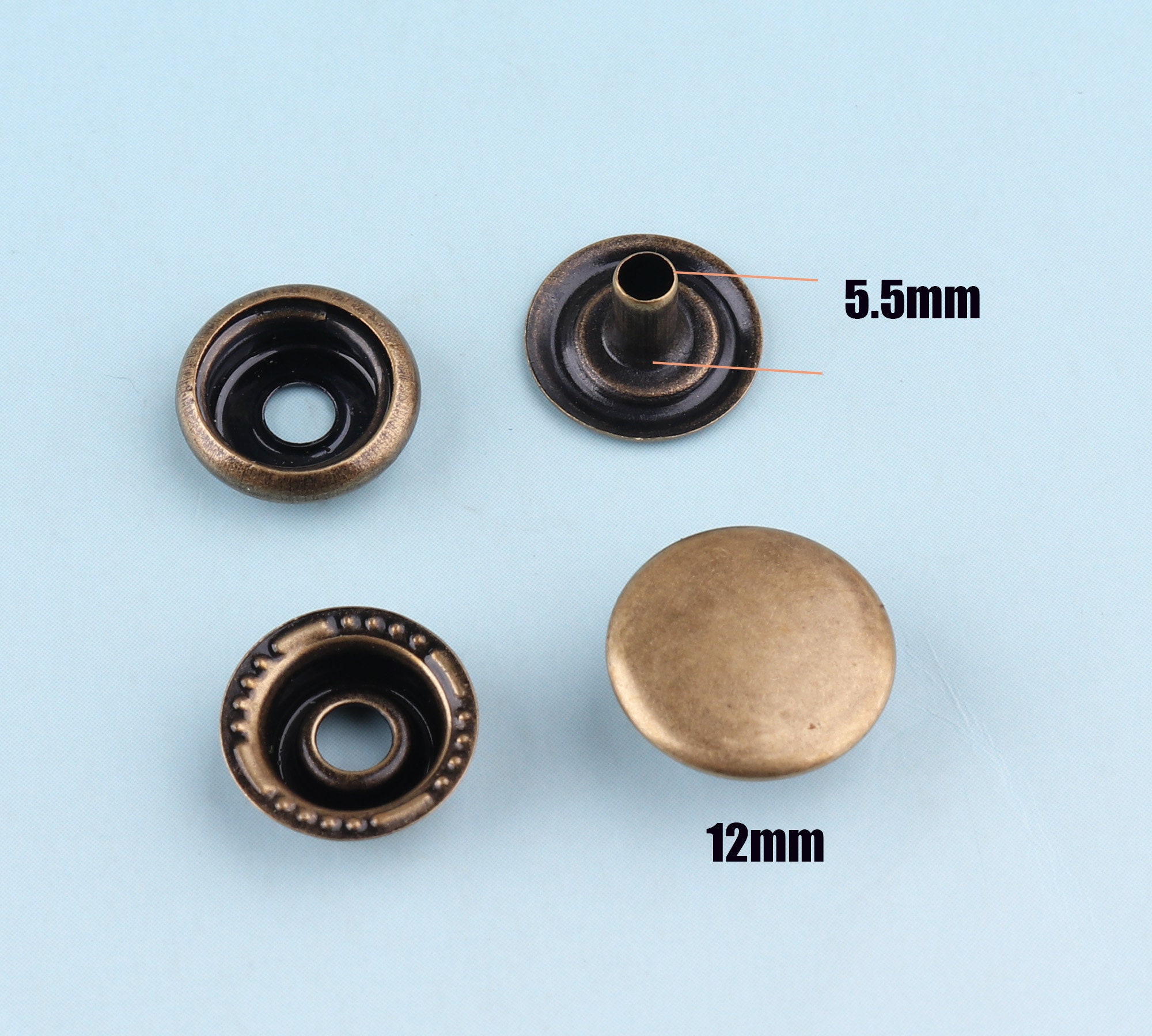 Snap Buttons 50 Sets 12mm Antique Bronze Snap Buttons Snap Etsy