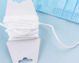 2,5 mm elastisch koord voor het naaien van 60cm rond elastisch koord voor masker White Cotton Elastic Bands Naaien Elastische string-100pcs