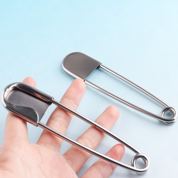 Matte Silver Safety Pins 128mm Shawl Pins Giant Jumbo Safety Pins Brooch  Pins Laundry Pins Kilt Pin Back Blanket Pins 2pcs 