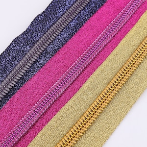 Zipper Tape Size5# 1-5yards Nylon Colorful coil Metal Zipper with teeth Fastener Slider for Zip heads Purse Making Hardware Bag coil zipper