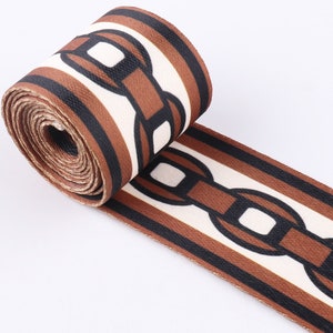 Brown Webbing 1-5 yards 50 mm Striped Webbing Soft webbing Colorful Ribbon Fabric belt Poly Webbing Strap Bag Strap Purse Strap
