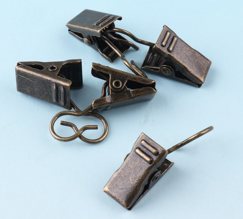 Bronze Alligator clips 20 pcs 18 mm Metal curtain clips Hair Accessories Spring Alligator clips Wholesale Clips with hook