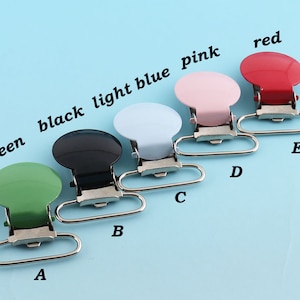Colorful Suspender clips 4pcs 36*25mm Metal Kam Clips Dummy Clips Pacifier Clips Mitten Slide Adjusters Suspender Supply