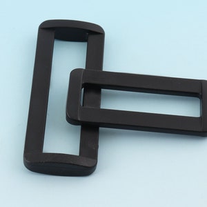 15pcs Black Rectangle Rings Plastic Purse Ring 50mm/38mm Belt Buckle Strap Rectangle Ring Webbing Ring Bag Buckle Leather Craft