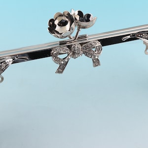 Silver Bag Frame 8.4*2.8&quot; Diamond Purse Frame Kiss Clutch Clasp Arched Purse Frame Handbag Charming Jewelry Frame