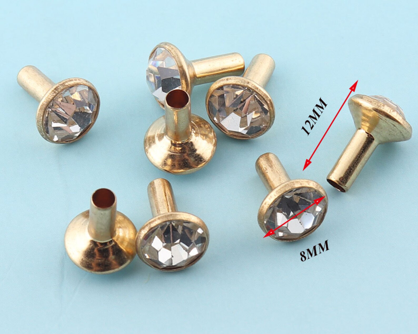 Gold Rapid Rivets 20PCS 8mm Rivets Metal Button Rivets With Silver ...