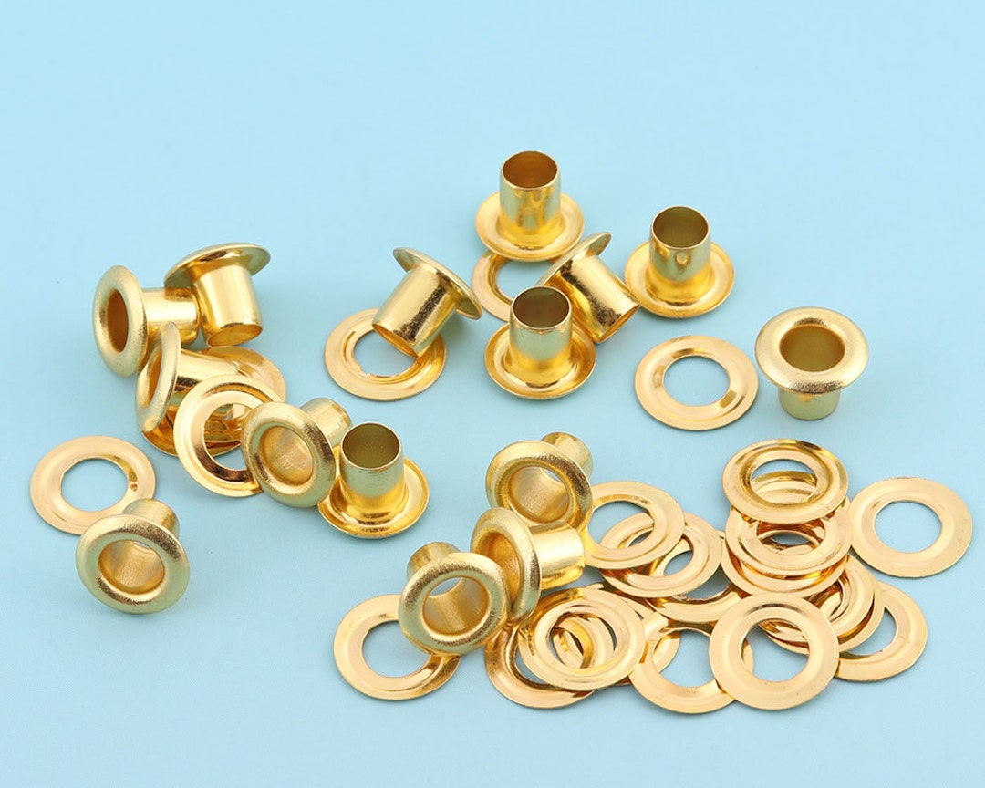 Golden Eyelet 100pcs 8mm Round Grommet Eyelets With Washer Etsy