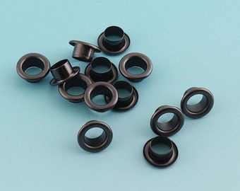 Oeillets noirs 100pcs 10mm Oeillets ronds de Grommet pour coudre des cires des vêtements cuir matériel matériel fabrication de toile