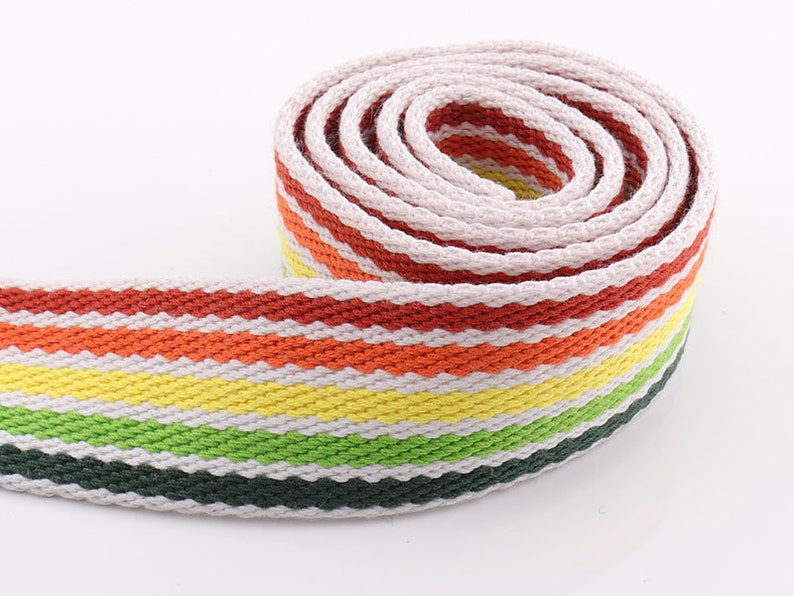 Rainbow Webbing 2 yard x 38mm-Stripes Straps Webbing Canvas Webbing Key Fobs Strap Webbing Bag Strap