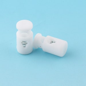 15pcs 4.5mm Cord Stopper for elastic cord White Plastic Cord Lock Toggle Cord Lock Stopper Cord Toggle Lock Rope