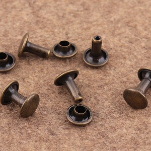 100sets 10mm Mini Antique Rivets Metal Button Double Capped Rivets ...