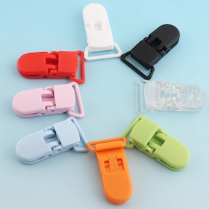 Suspender clips 10pcs 38*20mm Plastic Kam Clips Dummy Clips Pacifier Clips Suspender Slide Adjusters Suspender Supply