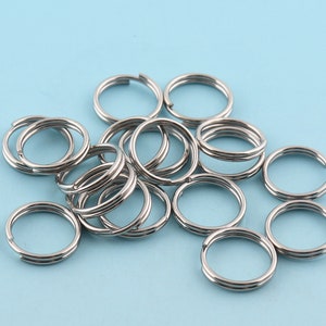 Split rings 200pcs 10mm Mini Key Ring Silver Key Fob Ring Metal Split Ring Jump ring for Key Chain Wholesale Key Ring Findings