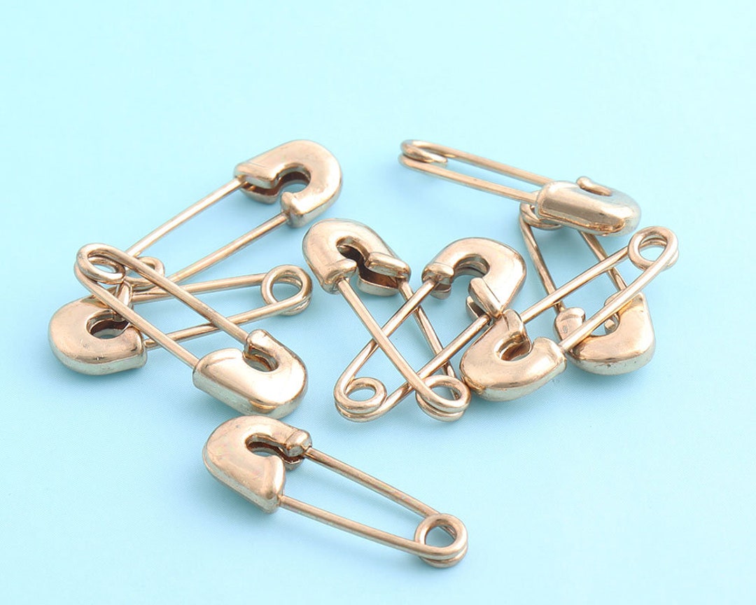Mini Safety Pins 10pcs 208mm Copper Safety Pins Gold Plated Pins Brooch