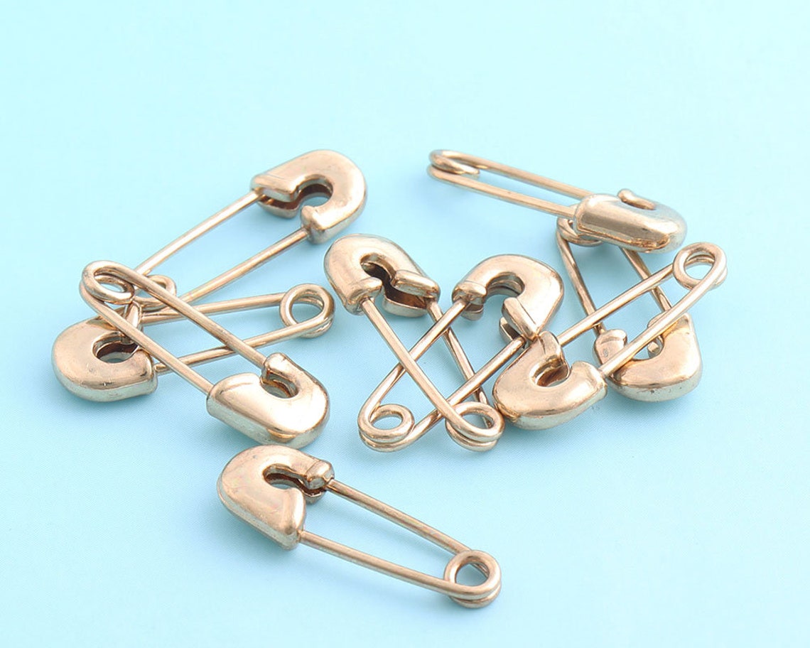 Mini Safety Pins 10pcs 208mm Copper Safety Pins Gold Plated Etsy