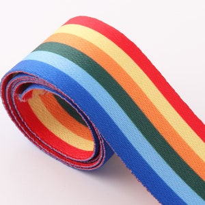 Regenbogen-Streifen-Band 10yards 38mm Webbing Band Regenbogen Band Webbing Gürtel Canvas Webbing SchlüsselAnhänger Band Webbing Geldbörse Band