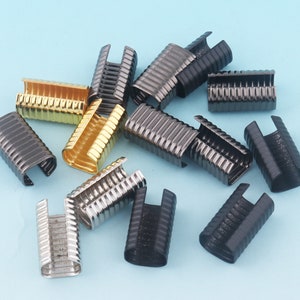 20mm Silver Ribbon End Crimps Ribbon End Clamp Crimp Fasteners Closures Leather End Crimps Rope End Clamps