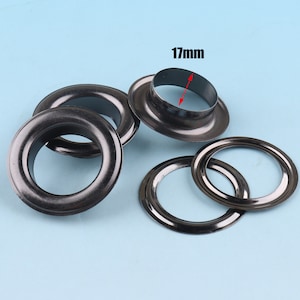 Eyelets with washer 30pcs 17mm(Hole) Gunmetal Grommet Large Eyelets for Sewing Bead Cores Clothes eyelets for Leather Hardware