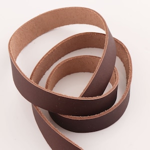 Leather Strap 3/4&quot;(18mm) Dark Brown Leather Strip Genuine Leather Leather Handles Bag Straps Belt Straps Natural Leather Leather Supplies