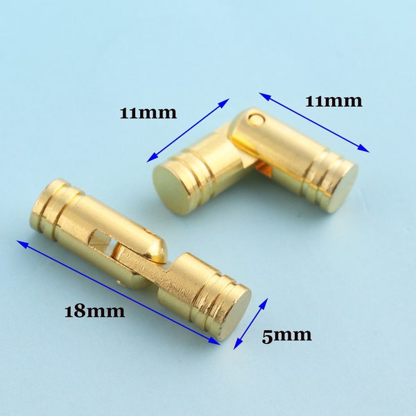 Cabinet Hinges 10pcs 18 mm Cylindrical Barrel Hinge Round Box Hinges Gold Hinges Decorative Hinges Wood box Hinges Box hardware