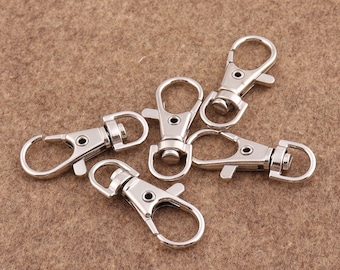 15pcs Silber Schwenk Verschluss Snap Haken 32 * 11mm Metall Hummer Verschluss Lanyard Haken Tasche Hardware Schwenk Clips Geldbörse Begriffe