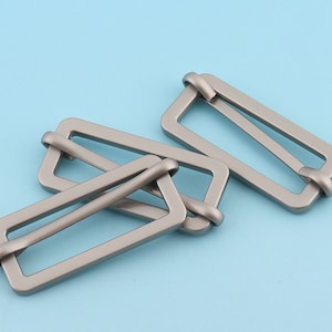 Matte Silver Metal Belt Buckle 6pcs 30*10mm Adjuster Buckle  Tri Bar Buckles Strap Buckle Adjuster SliderBag Making Accessories