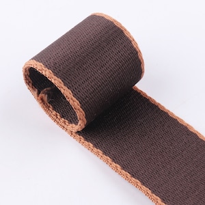 Cotton Webbing 1/3/5 yards*38 mm Webbing Fabric Dark Brown Webbing belt Canvas Webbing Key Fobs Strap Webbing Bag strap