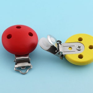 Smile Suspender clips 6pcs 50*32mm Metal Kam Clips Red/Yellow Dummy Clips Pacifier Clips Suspender Slide Mitten Suspender Supply