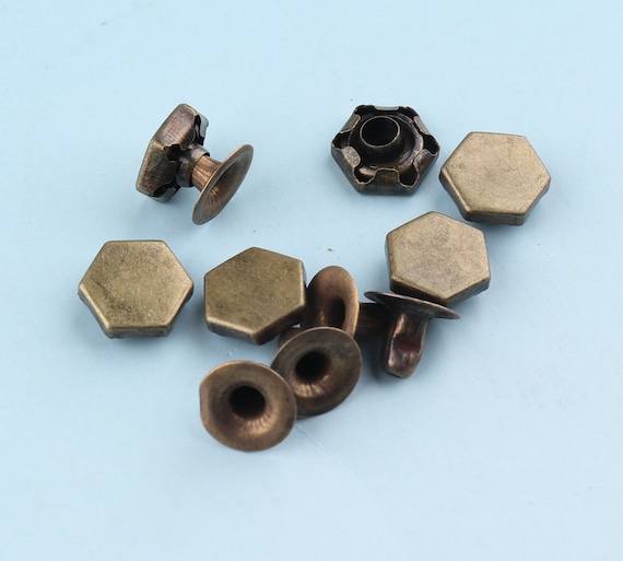 Bronze Rivets With 3 Setting Tools Double Caped Rivets 8mm Etsy