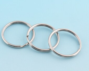 Key Ring 15pcs 35mm Silver O Ring Large Key Fob Ring Metal Split Ring for Key Chain Wholesale Key Ring Findings