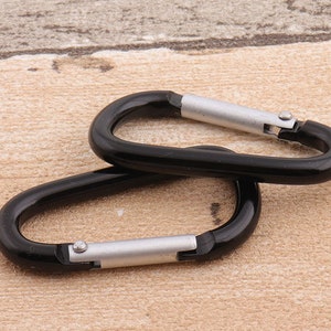 Karabiner 48mm Aluminium Karabiner schwarz Schlüsselanhänger graviert Schlüsselanhänger Cool Schlüsselanhänger Metall Karabiner-6pcs