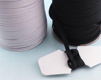 3mm(1/8") Trim Elastic Cord Banda elástica plana para máscara carrete de ropa blanco / negro nylon bandas elásticas coser cuerda elástica DIY Accesorios