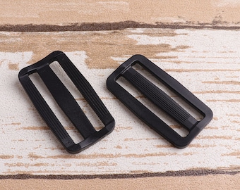 2inch(50*30mm)Plastic Black  Adjuster Buckle Release Belt Buckle Tri Bar Buckles Strap Buckle Adjuster Slider Buckle-10pcs