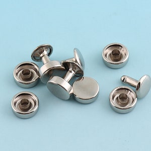 Studs Rivets 100pcs 10*10mm Silver Rivets Metal Button Double Head Rivets Purse Notions Studs for Bag/ Belt