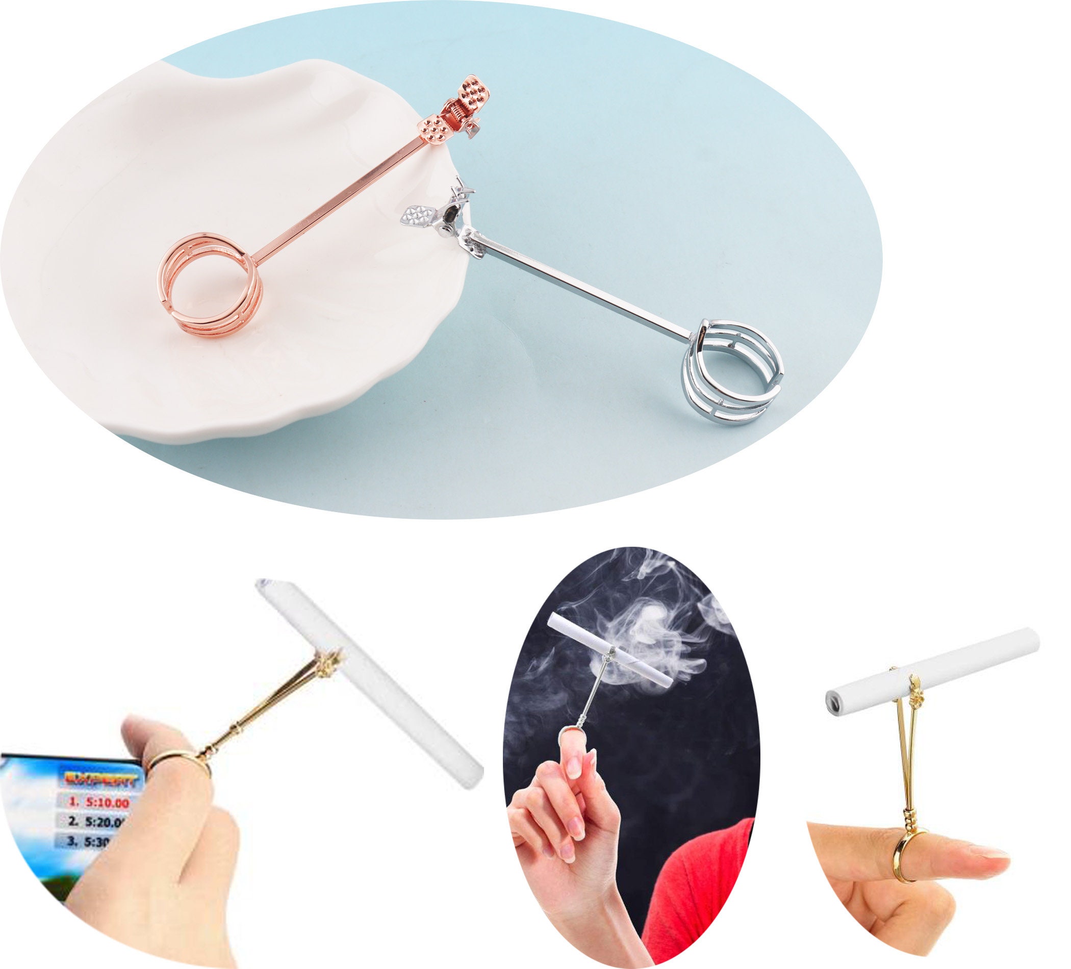 Rose gold Cigarette holder ring Blunt Holder Ring cigarette Etsy