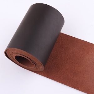 Dark Brown Leather Strip 4&quot;(10cm) Genuine Leather sheets Cowhide Leather Pieces Handles Bag Straps Belt Straps Natural Leather Supplies