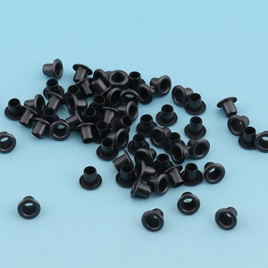 100sets Black  Eyelets 5mm  Mini Round Grommet Eyelets for Sewing Bead Cores Clothes Leather Hardware Craft Canvas
