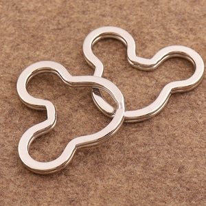 Silver Mouse Key Ring 10pcs *38mm Cute Key Fob Ring Metal Split Ring for Key Chain Wholesale Key Ring Findings