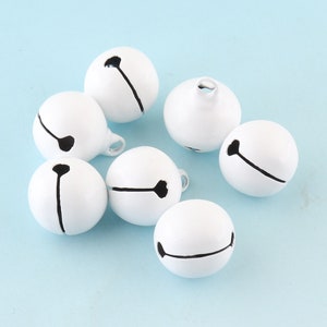 50pcs 13mm White Jingle Bells Blocks Christmas Bells Small Bells Wedding Bells Kettle Bells Pet Collar Bells Wands Bells Supply