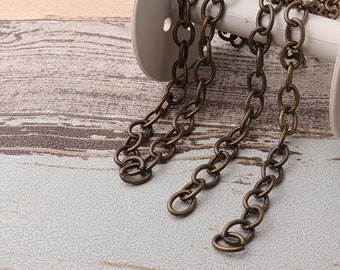 9mm Wide Antique Brass Purse Chain Metal Shoulder Sac à main Strap Large Replacement Handle Chain Chain Chain Strap