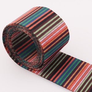 Colorful Webbing Ribbon 50 mm Stripe Webbing Soft Ribbon Webbing belt Purse Strap Canvas Webbing Strap Poly Webbing