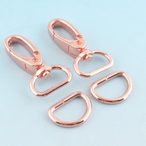 20mm Schwenkverschluss mit d Ringe Rose Gold Schlüsselanhänger Snap Haken Metall Hummer Verschluss Schwenkhaken für Leine Lanyard Clips