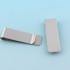 Spring Money Clips 2pcs 55*20mm Silver Wallet Clips DIY clip wallet Accessory for Clip Wallet Leather craft tools Cash Holder