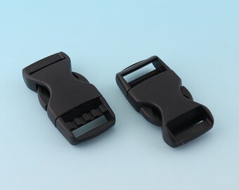 6pcs 25mm Plastic Buckle Black Release Buckle Adjuster Buckle Release Belt Buckle Strap Buckle Adjuster Slider Buckle Bag Hardware