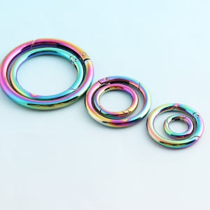 Rainbow Spring Hook Push Gate Snap Hook Metal O ring for Strap Inner Size with 20mm/25mm/32mm
