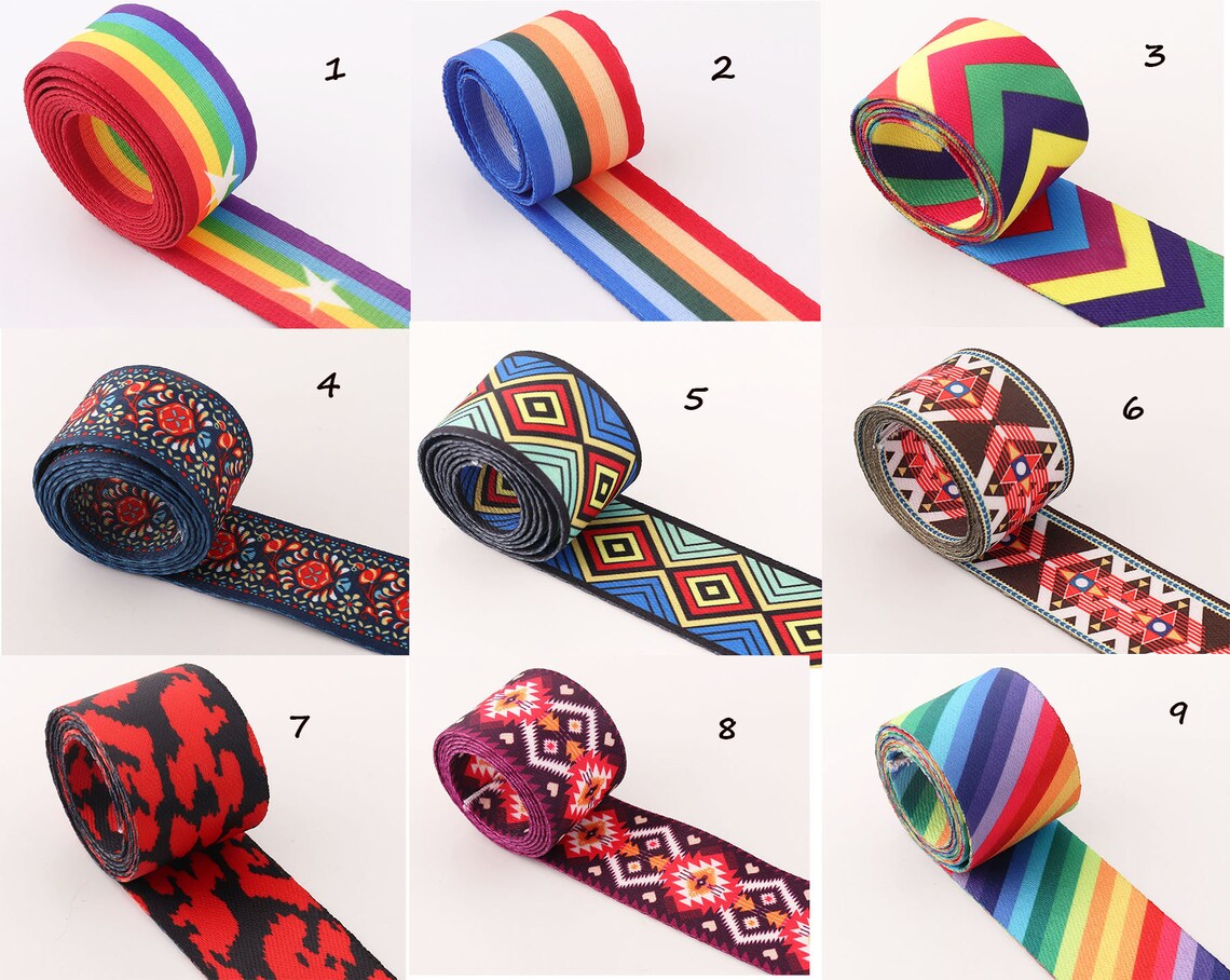 Webbed Ribbon Colorful Webbing Ribbon 3-10 Yards 38mm Soft Webbing Leash Webbing ...