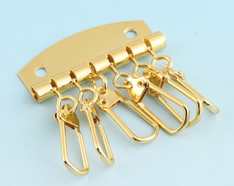Row Key Clasp Gold Keychain 1/2pcs 48mm Keychain Wallet Key Ring Key Holder Pendant Accessories Purse Hardware Key Chain Wholesale