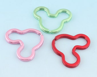 Rote Maus Schlüsselanhänger bunte süße Schlüsselanhänger Ringe Metall Split Ringe für Schlüsselanhänger Ringe Schlüsselband Zubehör Geschenk für Sie
