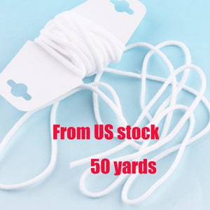 3mm(1/8") Soft Elastic cord for mask Round Elastic Cord Spool White Elastic Bands Sewing from US Stock (just this listing)