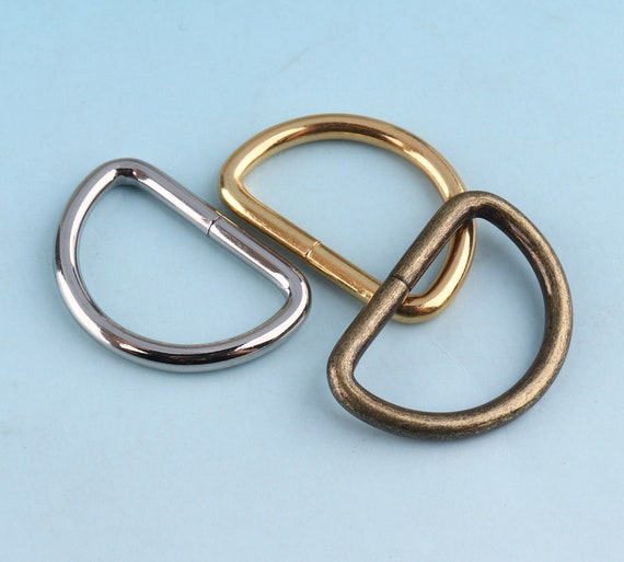 Anelli a D in metallo argentato, non saldati, 1,6 cm, confezione da 5